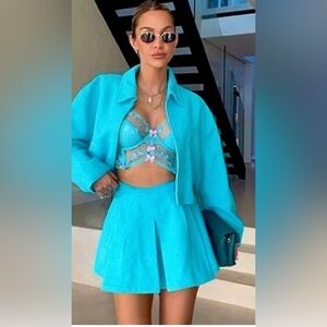 Zara Textured Mini Skirt With Shorts